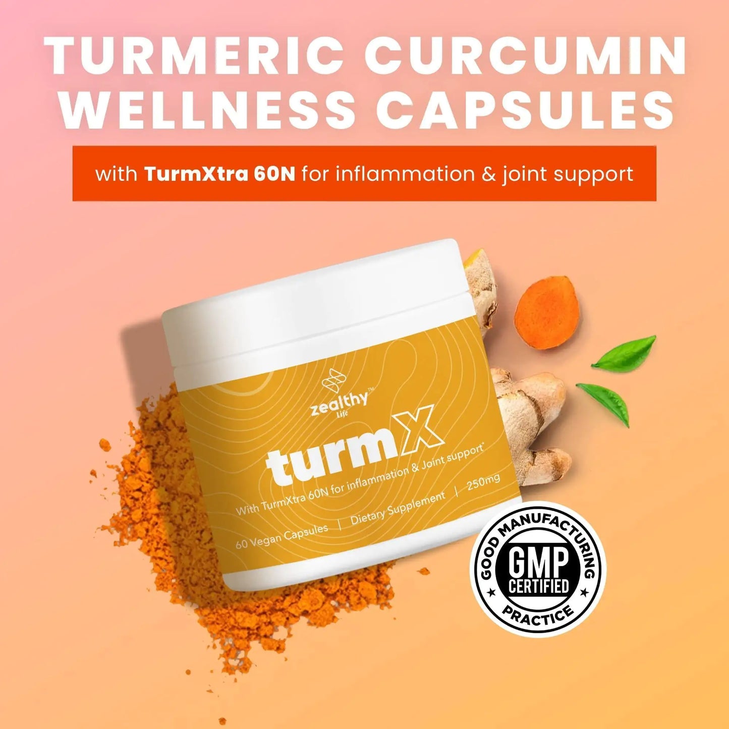 Turmeric Supplement Supports Joints, Immune System, Brain & Skin