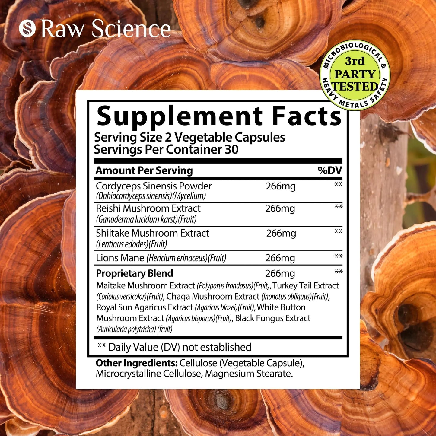 Mushroom Supplement Capsules Immune Support