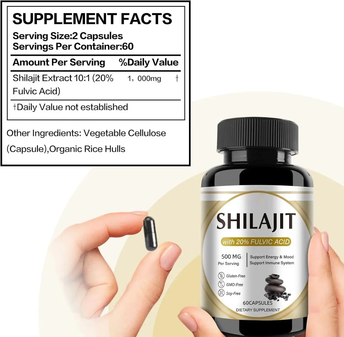 100% HIGH-PURITY SHILAJIT W/SPOON 60CT