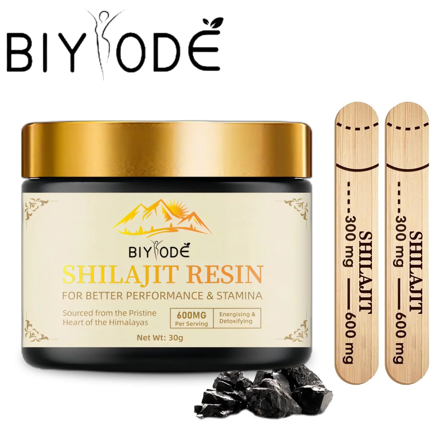 100% Pure Shilajit with Fulvic Acid & 85+ Trace Minerals Complex for Energy w/Spoon