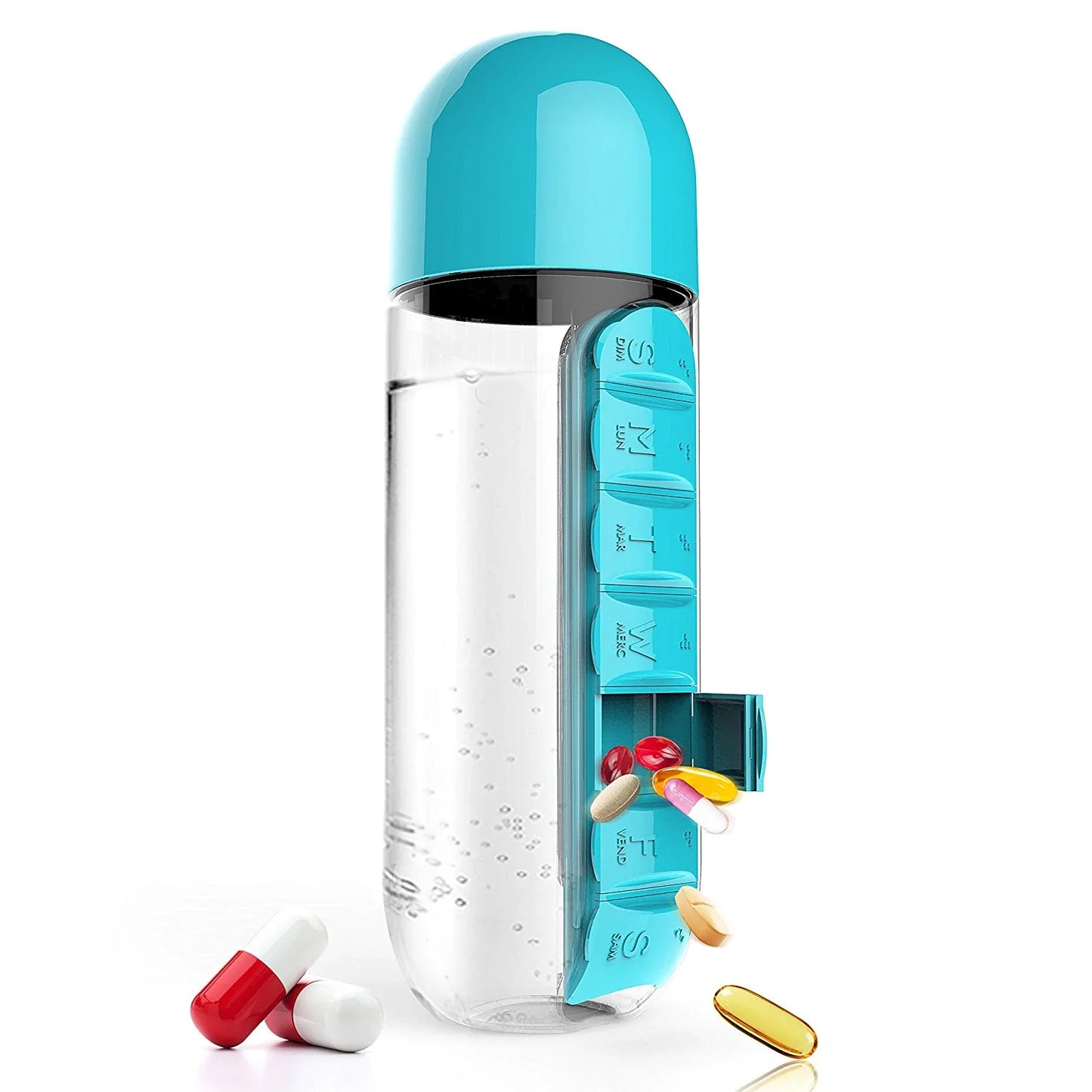 Pill Compartment Water Bottle