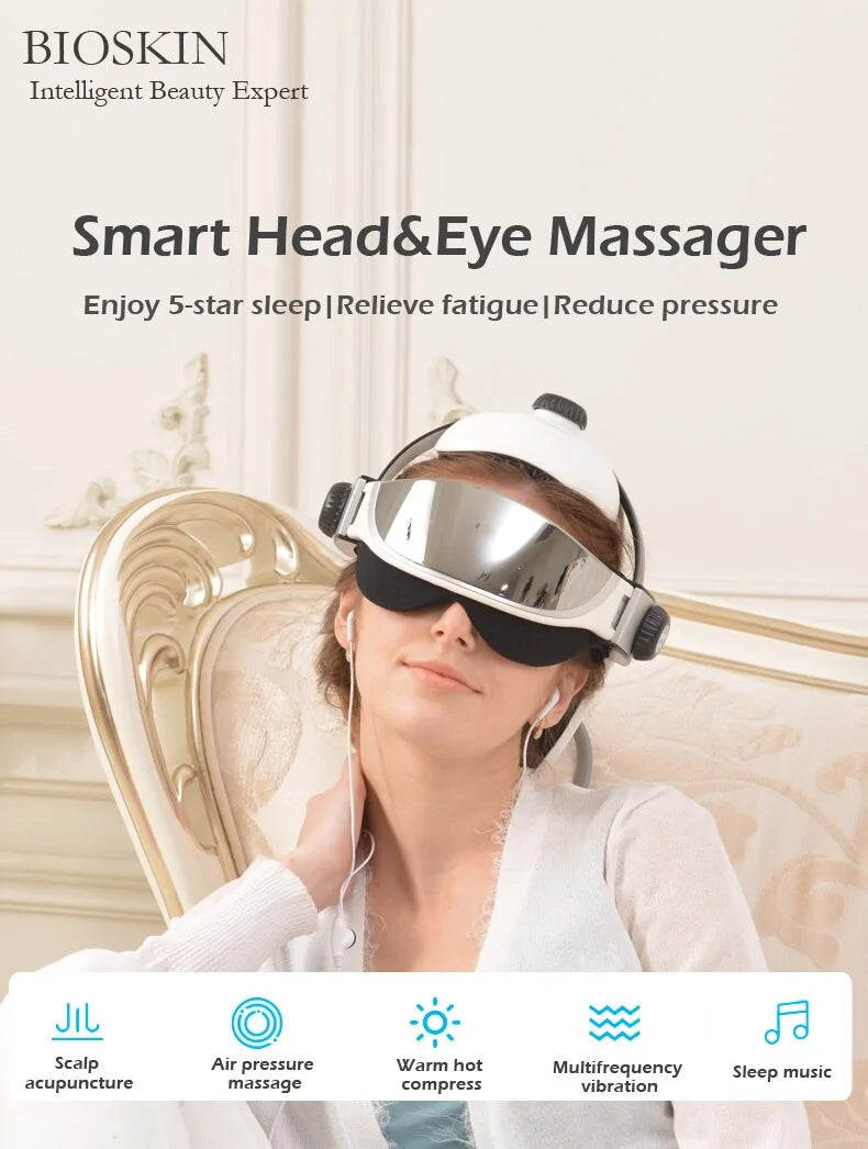 Smart Head/Eye Massager 2 in 1 Heating Air Pressure Vibration Therapy