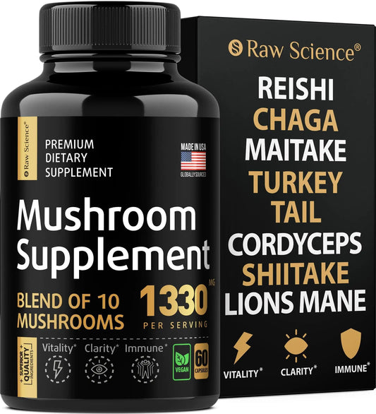 Mushroom Supplement Capsules Immune Support